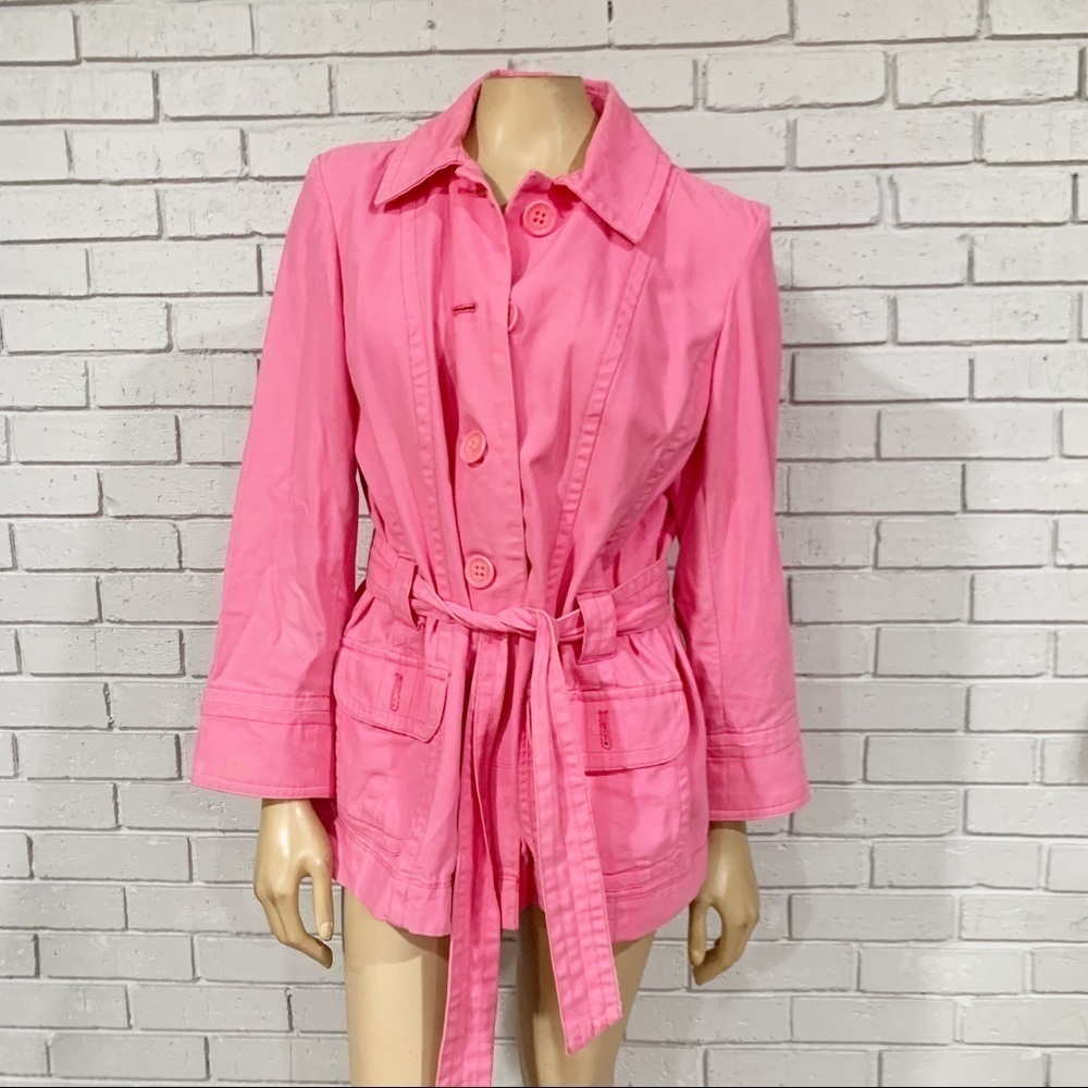 I.E. Relaxed Fit Petite Pink‎ Tie Jacket